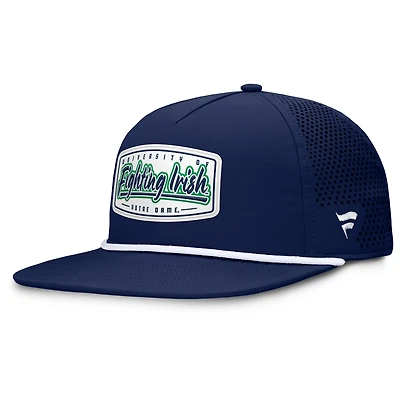 Casquette ajustable en corde pour homme, bleu marine, motif Notre Dame Fighting Irish Expedition