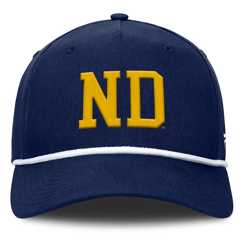 Men's Fanatics  Navy Notre Dame Fighting Irish Foul Ball Rope Adjustable Hat