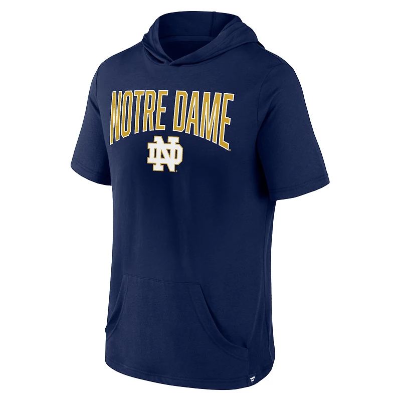 T-shirt à capuche Fanatics Navy Notre Dame Fighting Irish Outline Lower Arch pour hommes