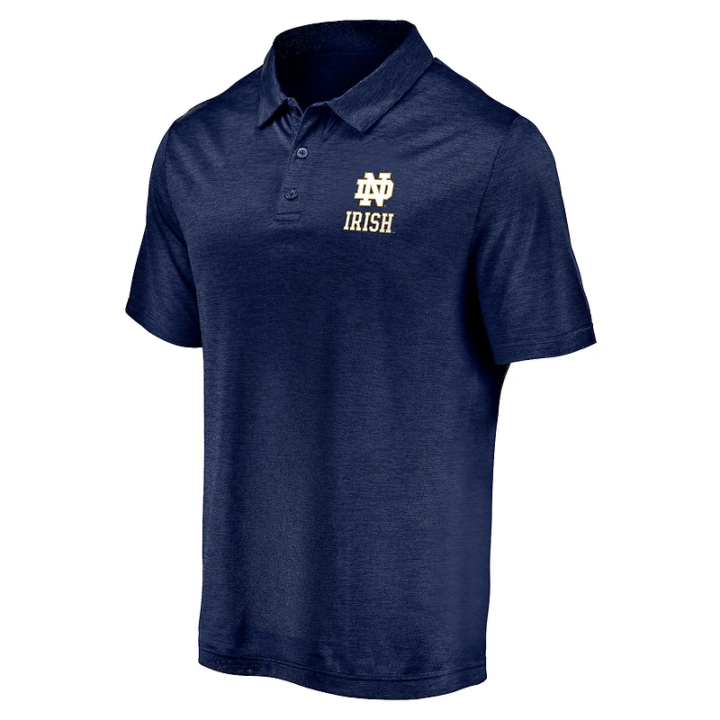 Men's Fanatics Navy Notre Dame Fighting Irish Primary Logo Striated Polo