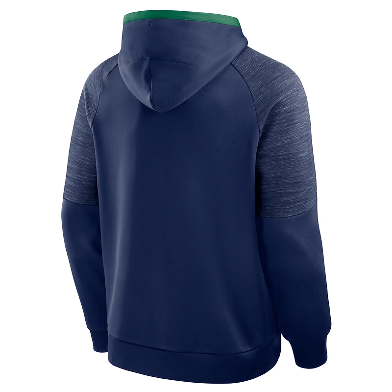 Men's Fanatics Navy Notre Dame Fighting Irish Quad Defender Pullover Hoodie