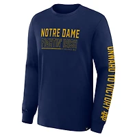 Men's Fanatics Navy Notre Dame Fighting Irish Quad Fuel The Fire Long Sleeve T-Shirt