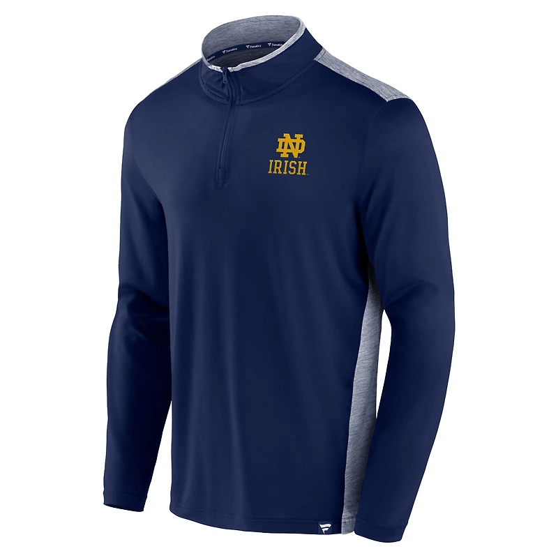 Men's Fanatics Navy Notre Dame Fighting Irish Recharged Quarter-Zip Jacket