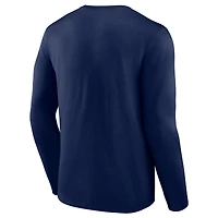 T-shirt à manches longues Fanatics Navy Notre Dame Fighting Irish Team Lockup pour homme