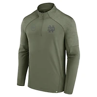 Men's Fanatics Olive Notre Dame Fighting Irish OHT Military Appreciation Titan Raglan Quarter-Zip Jacket