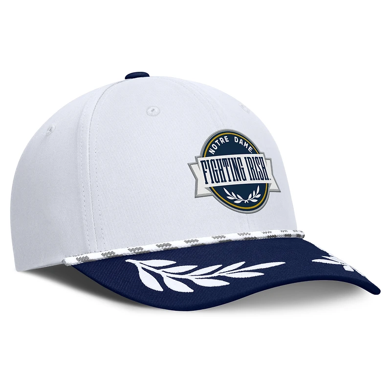 Casquette ajustable Fanatics blanche/bleu marine pour homme, motif Notre Dame Fighting Irish Admiral
