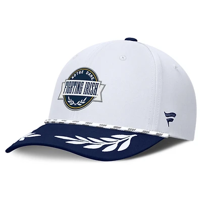 Casquette ajustable Fanatics blanche/bleu marine pour homme, motif Notre Dame Fighting Irish Admiral