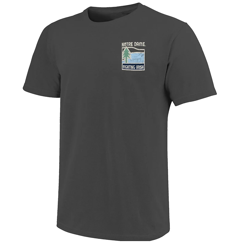 T-shirt graphite pour homme, motif graphique vieilli, couleurs confort, Notre Dame Fighting Irish, Minimal Vista