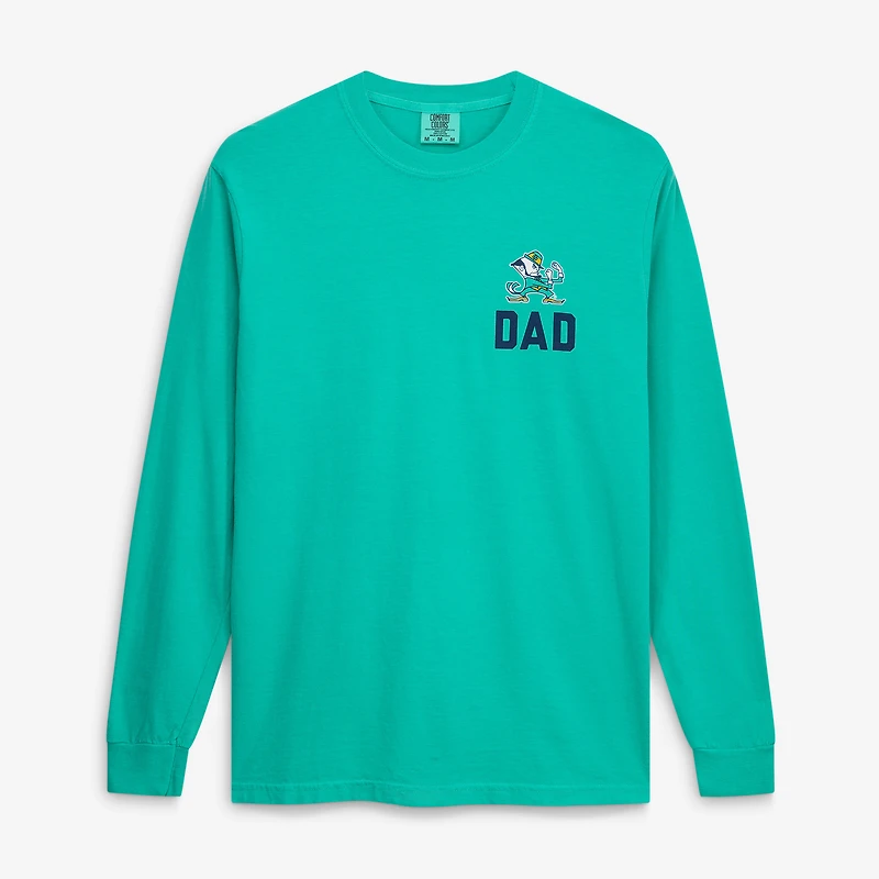 Men's Green Notre Dame Fighting Irish Father's Day Campus Drawing Long Sleeve T-Shirt