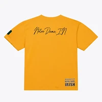 Men's Mitchell & Ness Gold Notre Dame Fighting Irish Double Clutch Premium T-Shirt