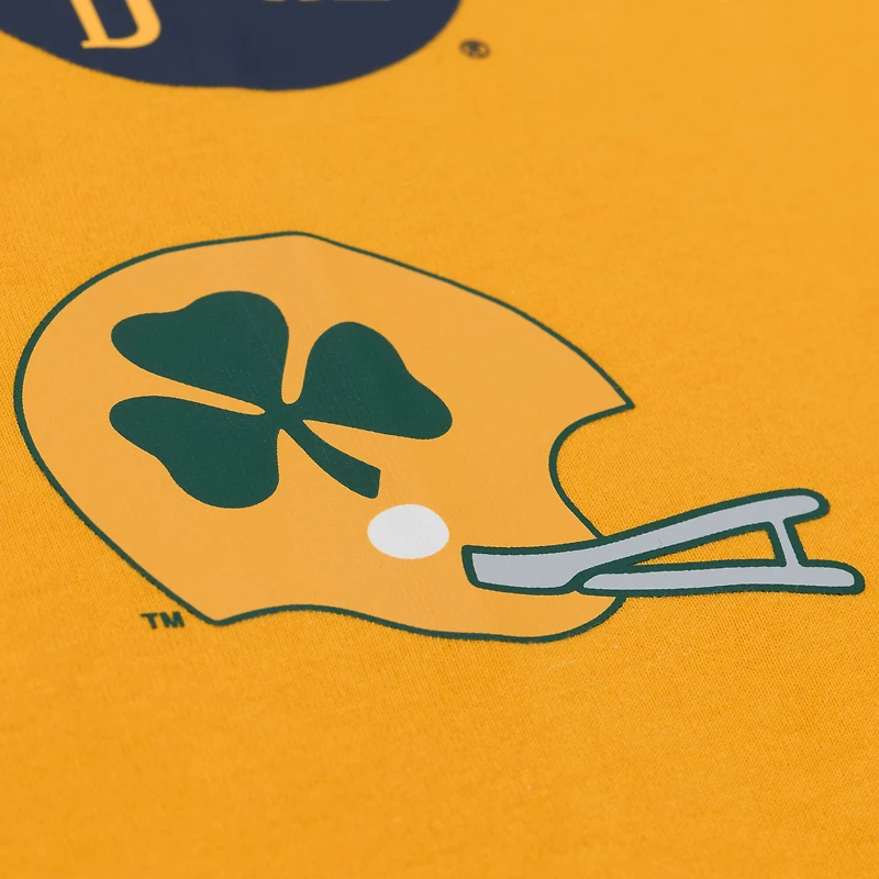 T-shirt premium Mitchell & Ness Gold Notre Dame Fighting Irish Double Clutch pour homme