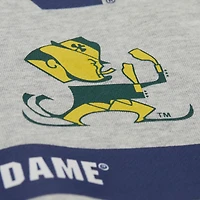 Men's Mitchell & Ness Heather Gray Notre Dame Fighting Irish All Over Print Sweatshirt