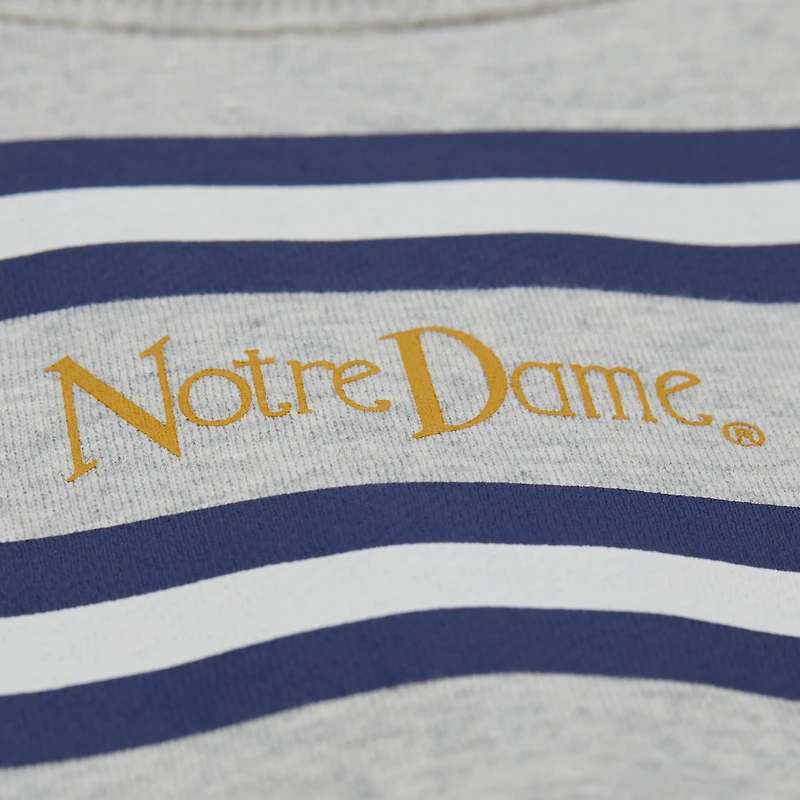Men's Mitchell & Ness Heather Gray Notre Dame Fighting Irish All Over Print Sweatshirt