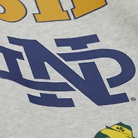 Men's Mitchell & Ness Heather Gray Notre Dame Fighting Irish All Over Print Sweatshirt