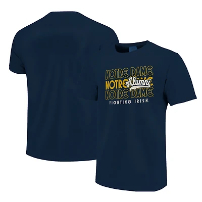 T-shirt homme bleu marine Notre Dame Fighting Irish avec inscription superposée