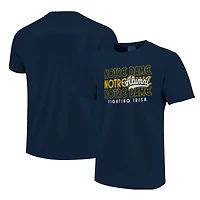 T-shirt homme bleu marine Notre Dame Fighting Irish avec inscription superposée