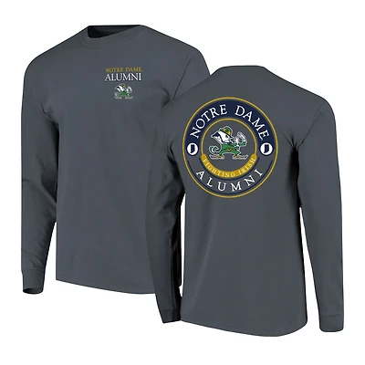 Men's  Navy Notre Dame Fighting Irish Circle Seal Alumni Long-Sleeve T-Shirt