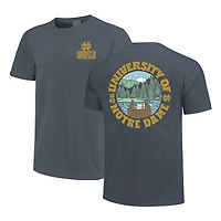 T-shirt bleu marine pour homme, motif paysage, doublure épaisse, couleurs confort, Notre Dame Fighting Irish