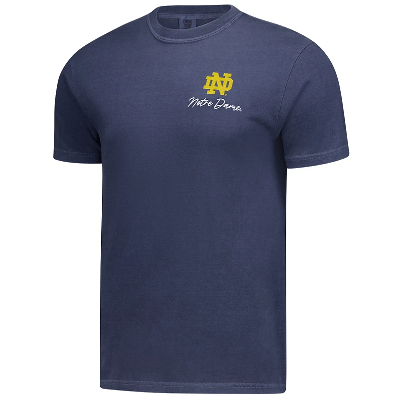 Men's Navy Notre Dame Fighting Irish Deck the Halls Comfort Colors T-Shirt