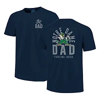 T-shirt homme bleu marine Notre Dame Fighting Irish avec logo mascotte pour la fête des pères