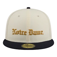 Men's New Era  Cream/Navy Notre Dame Fighting Irish Two-Tone Script 59FIFTY Fitted Hat