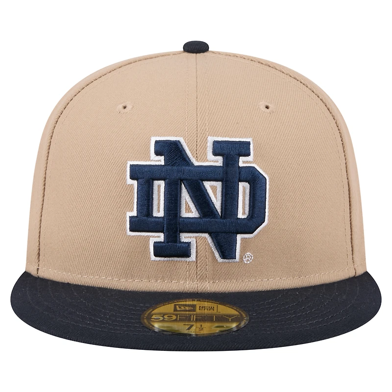 Men's New Era  Khaki Notre Dame Fighting Irish Two-Tone 59FIFTY Fitted Hat
