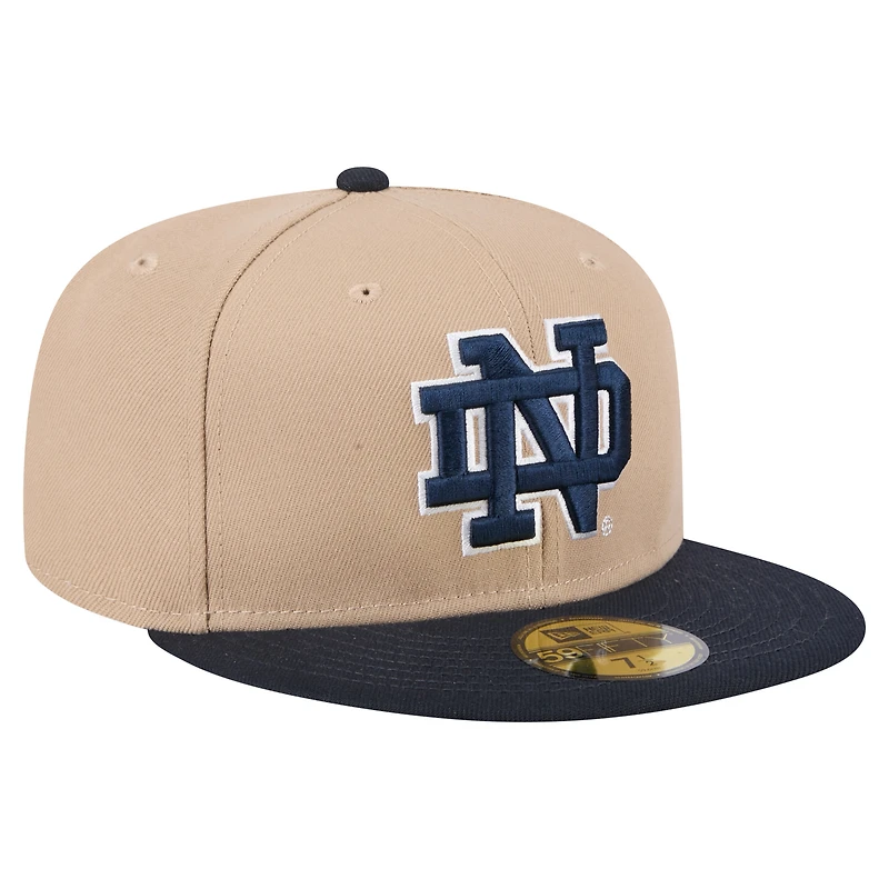Men's New Era  Khaki Notre Dame Fighting Irish Two-Tone 59FIFTY Fitted Hat