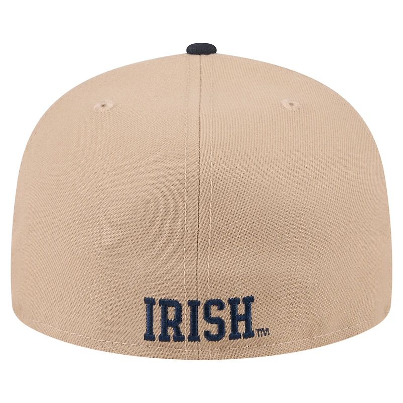 Men's New Era  Khaki Notre Dame Fighting Irish Two-Tone 59FIFTY Fitted Hat