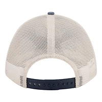 Men's New Era  Stone/Navy Notre Dame Fighting Irish Frayed Patch 9FORTY M-Crown A-Frame Trucker Adjustable Hat
