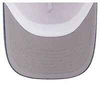 Men's New Era  Stone/Navy Notre Dame Fighting Irish Frayed Patch 9FORTY M-Crown A-Frame Trucker Adjustable Hat