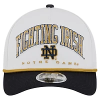 Men's New Era White/Navy Notre Dame Fighting Irish Arch Two-Tone Rope 9FORTY A-Frame M-Crown Adjustable Hat