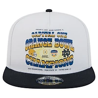 Casquette New Era blanche/bleu marine pour homme, style rétro, style Notre Dame Fighting Irish 2025 Orange Bowl Champions 9FIFTY A-Frame, snapback