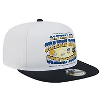 Men's New Era White/Navy Notre Dame Fighting Irish Retro 2025 Orange Bowl Champions 9FIFTY A-Frame Snapback Hat