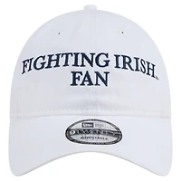 Casquette ajustable New Era blanche pour homme, motif supporter des Fighting Irish de Notre Dame, modèle 9TWENTY