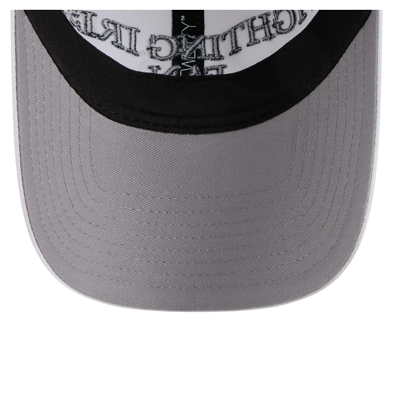 Casquette ajustable New Era blanche pour homme, motif supporter des Fighting Irish de Notre Dame, modèle 9TWENTY