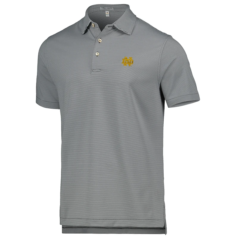 Polo en jersey à rayures Notre Dame Fighting Irish Jubilee Peter Millar gris pour homme