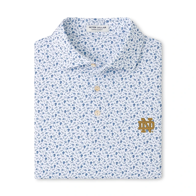 Polo de performance Peter Millar bleu marine Notre Dame Fighting Irish pour homme