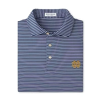 Men's Peter Millar Navy Notre Dame Fighting Irish Tiebreaker Performance Jersey Stripe Polo