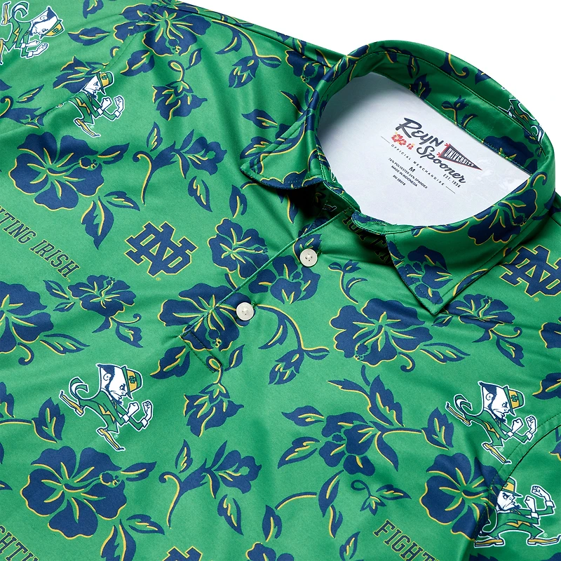 Men's Reyn Spooner Green Notre Dame Fighting Irish Performance Polo