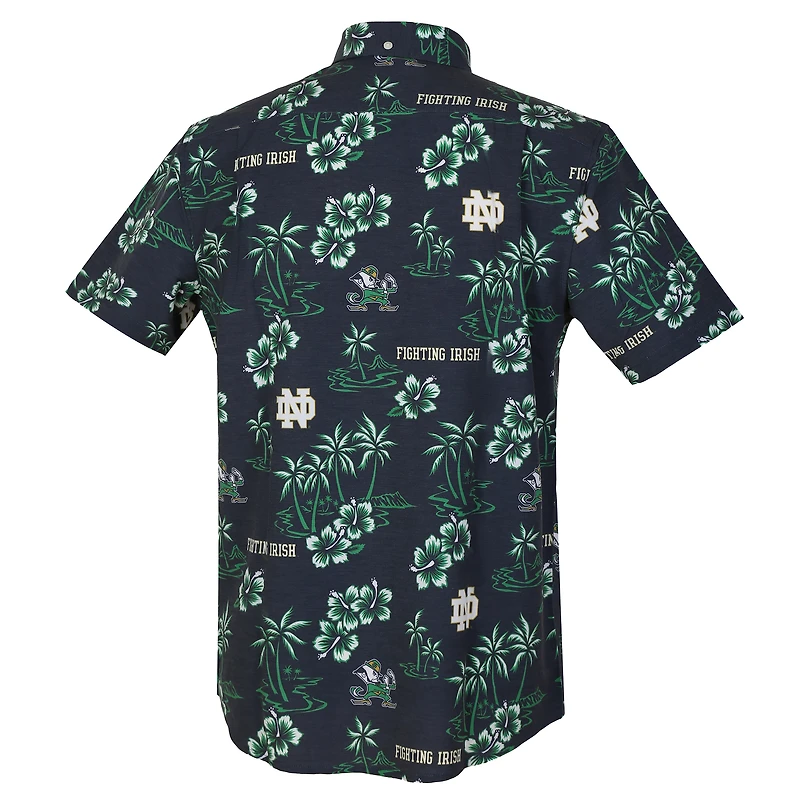 Chemise boutonnée classique Kekai Tri-Blend pour homme, bleu marine, de l'équipe Notre Dame Fighting Irish