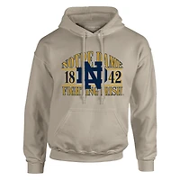 Men's  Tan Notre Dame Fighting Irish Upper Arch Letters Pullover Hoodie