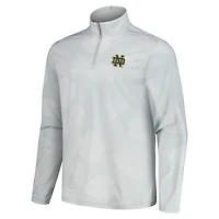 Men's Tommy Bahama Gray Notre Dame Fighting Irish Delray Frond IslandZone Half-Zip Jacket