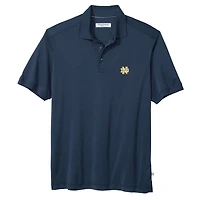 Men's Tommy Bahama Navy Notre Dame Fighting Irish IslandZone Bay Stripe Polo