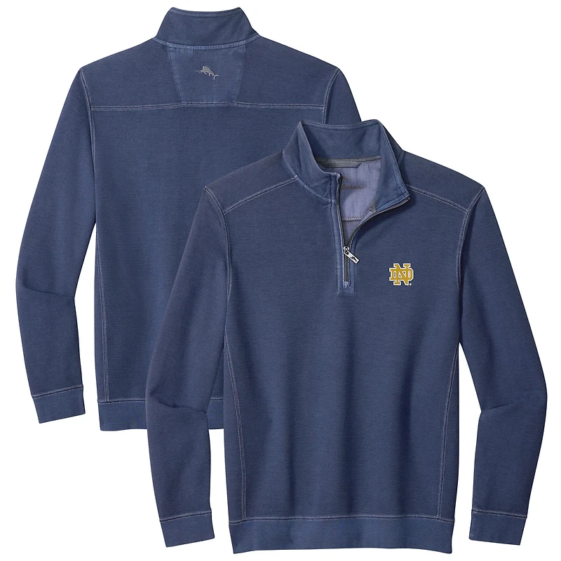 Veste Tommy Bahama bleu marine pour homme, modèle Notre Dame Fighting Irish Montego Bay, demi-zippée