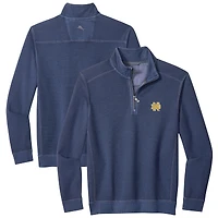 Veste Tommy Bahama bleu marine pour homme, modèle Notre Dame Fighting Irish Montego Bay, demi-zippée