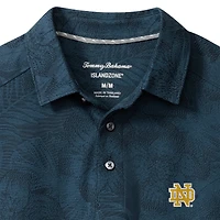 Polo Tommy Bahama bleu marine pour homme, motif Notre Dame Fighting Irish Palm Fresco Hibiscus IslandZone®