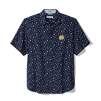Chemise boutonnée Tommy Bahama Navy Notre Dame Fighting Irish Playa Playbook Camp IslandZone pour homme