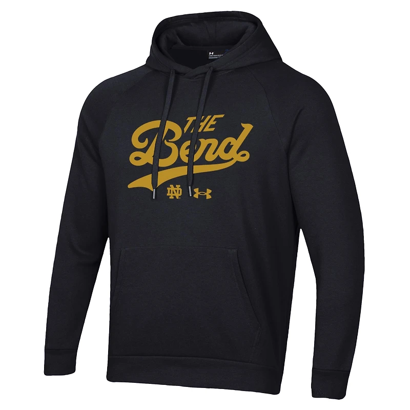 Men's Under Armour Black Notre Dame Fighting Irish The Bend Rival Raglan Hoodie