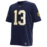 Maillot de football réplique Under Armour CJ Carr bleu marine pour homme, Notre Dame Fighting Irish, domicile NIL
