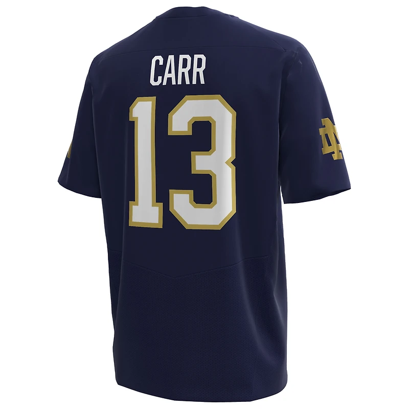 Men's Under Armour CJ Carr Navy Notre Dame Fighting Irish Home  NIL Football Replica Jersey